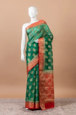 Kanak Banarasi Chanderi Silk with border - Green