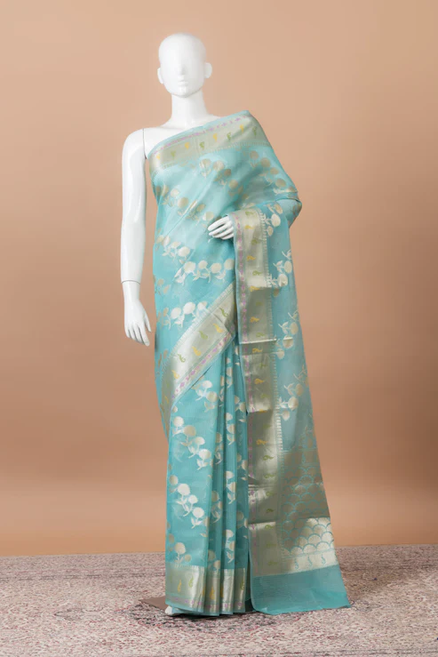 Tarang Banarasi Kota Silk - Sky blue