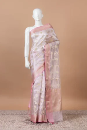 Kanak Banarasi Tissue Silk - pink organza