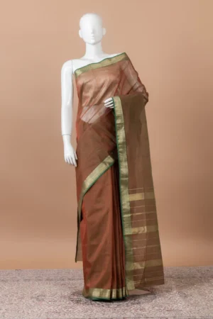 Vasanti Maheswari with gold border – Rust