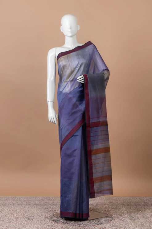 Kumud Maheswari with rust border – Purple